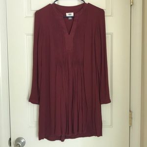 Red pleated dress